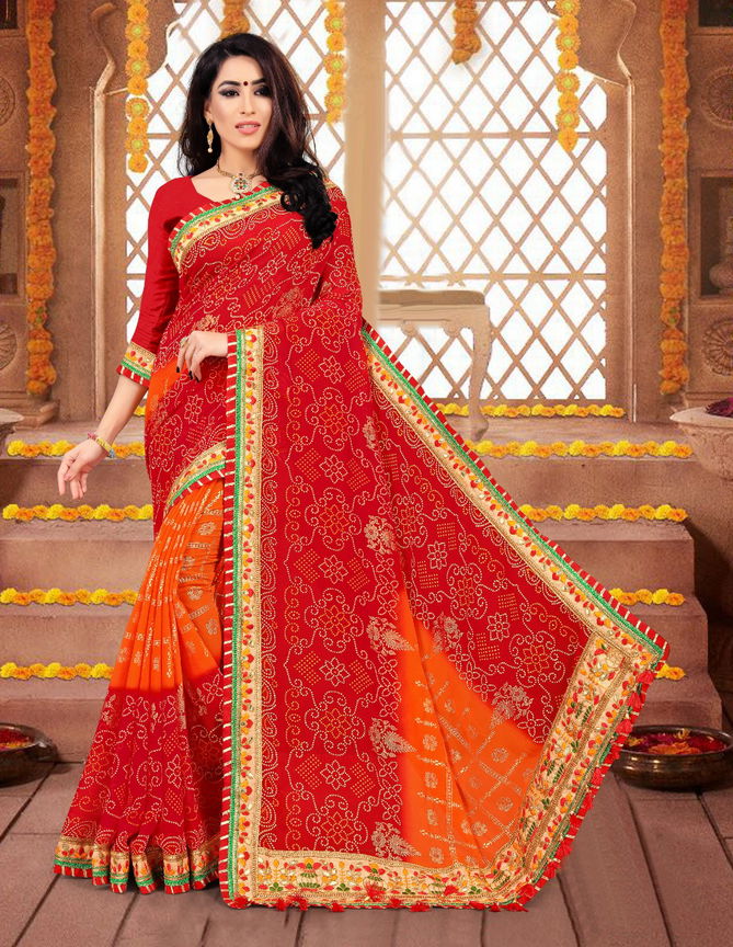 Kum Kum By Jalnidhi Georgette Bandhani Saree Exporters In India